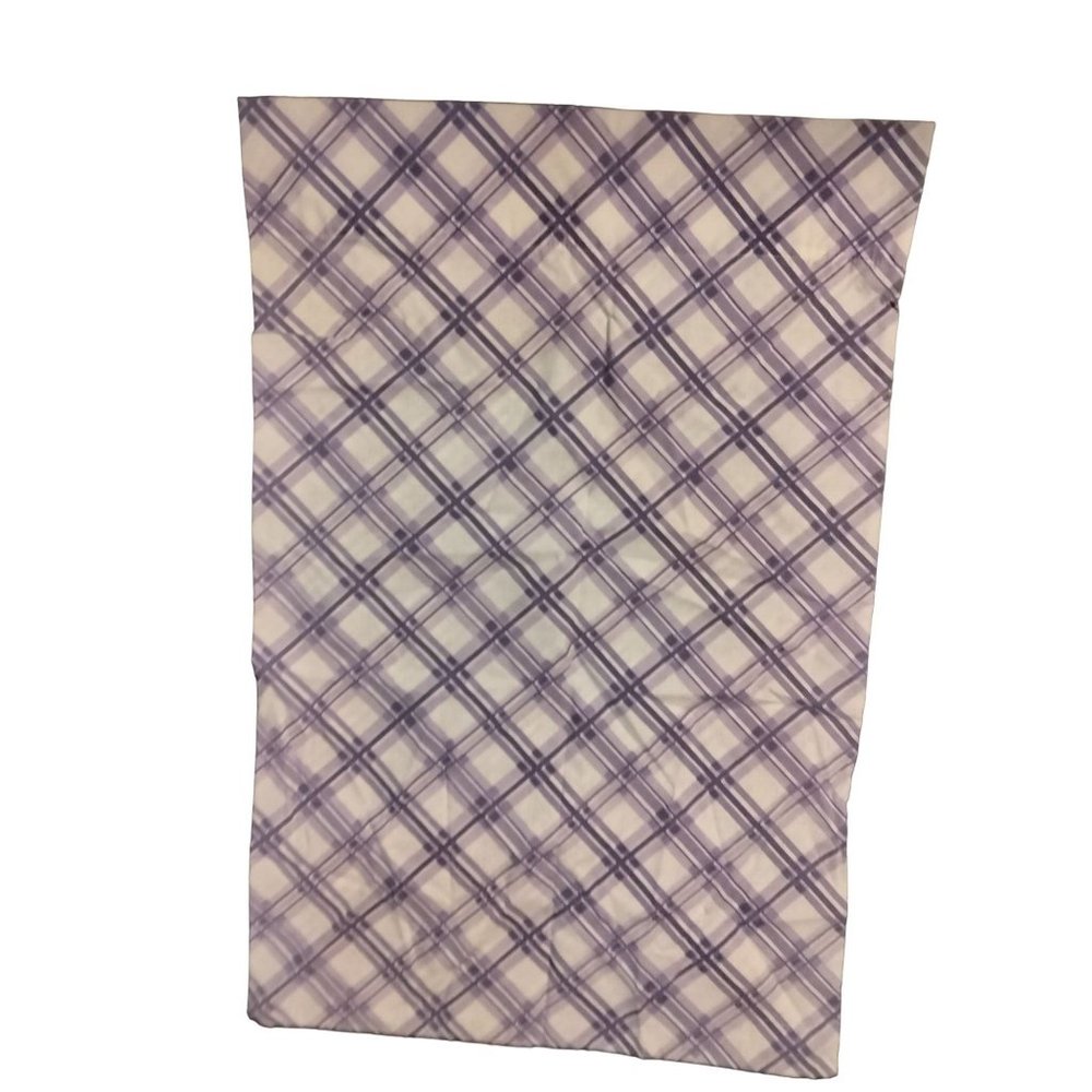 Queen Pillowcase Lavender Purple Plaid Sears Roebuck 30 x 20 USA